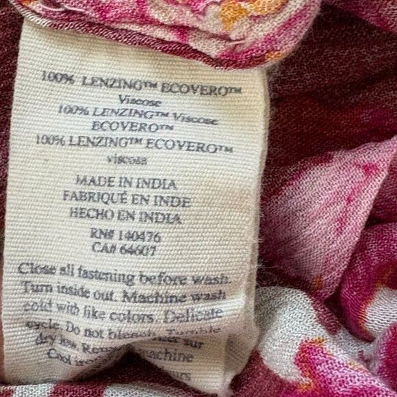 Faherty Floral Button Front Maxi Dress Pink Maroon Size Small Sorrento Dress - Picture 14 of 14